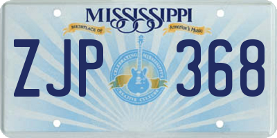 MS license plate ZJP368