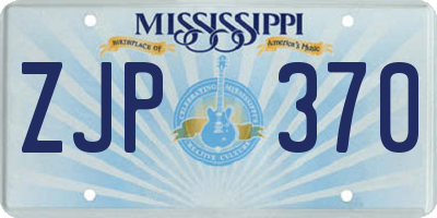MS license plate ZJP370