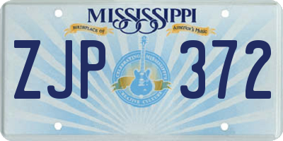 MS license plate ZJP372