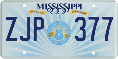 MS license plate ZJP377