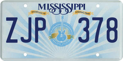 MS license plate ZJP378