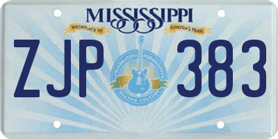 MS license plate ZJP383
