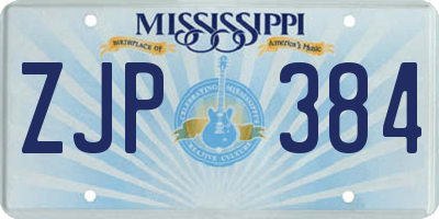 MS license plate ZJP384
