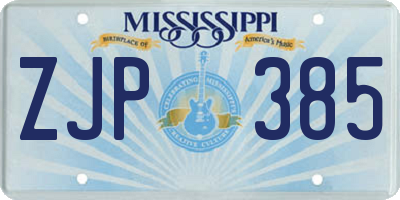 MS license plate ZJP385