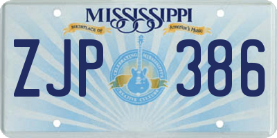 MS license plate ZJP386