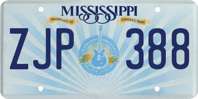 MS license plate ZJP388