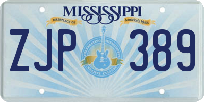 MS license plate ZJP389