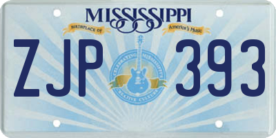 MS license plate ZJP393