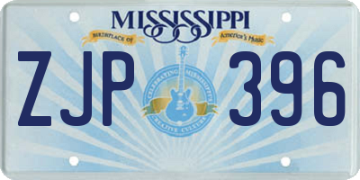 MS license plate ZJP396
