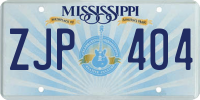MS license plate ZJP404