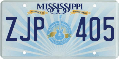 MS license plate ZJP405