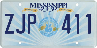MS license plate ZJP411