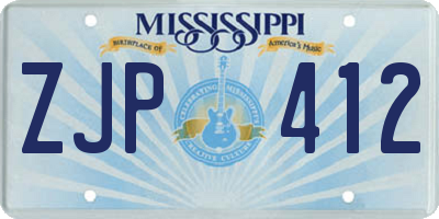 MS license plate ZJP412