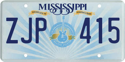 MS license plate ZJP415