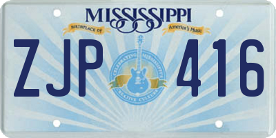MS license plate ZJP416