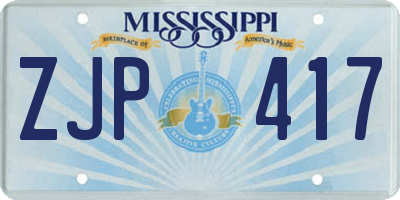 MS license plate ZJP417