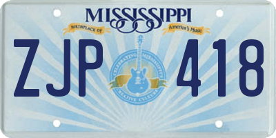 MS license plate ZJP418