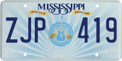 MS license plate ZJP419