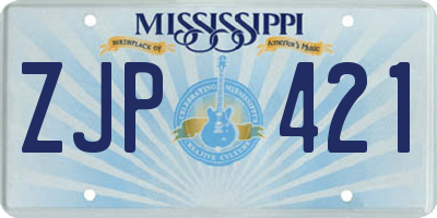 MS license plate ZJP421