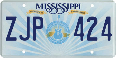 MS license plate ZJP424