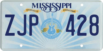 MS license plate ZJP428