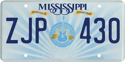 MS license plate ZJP430