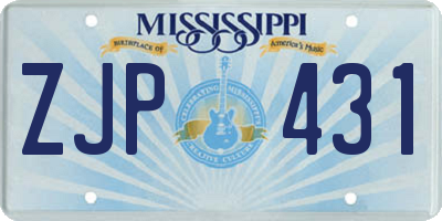 MS license plate ZJP431