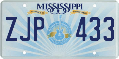 MS license plate ZJP433