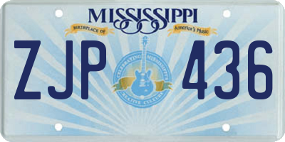 MS license plate ZJP436