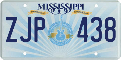 MS license plate ZJP438