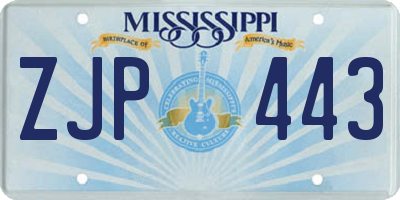 MS license plate ZJP443