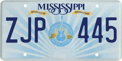 MS license plate ZJP445