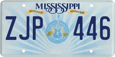 MS license plate ZJP446
