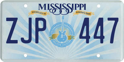 MS license plate ZJP447