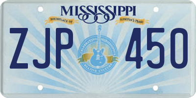 MS license plate ZJP450