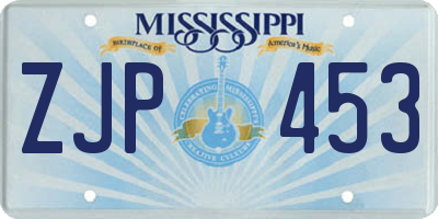 MS license plate ZJP453