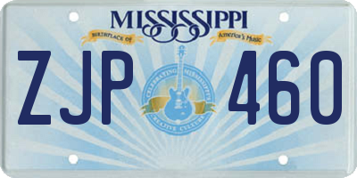 MS license plate ZJP460