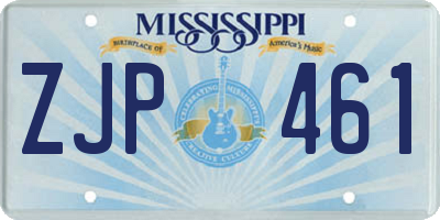 MS license plate ZJP461