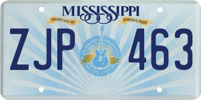 MS license plate ZJP463