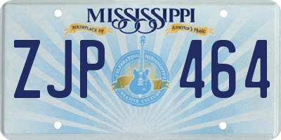 MS license plate ZJP464