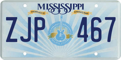 MS license plate ZJP467