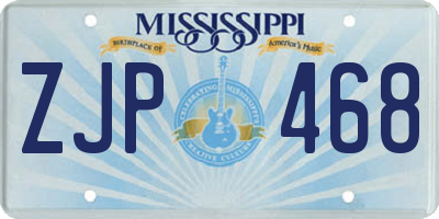 MS license plate ZJP468