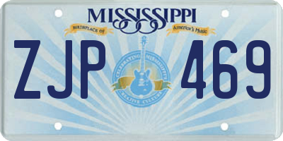 MS license plate ZJP469