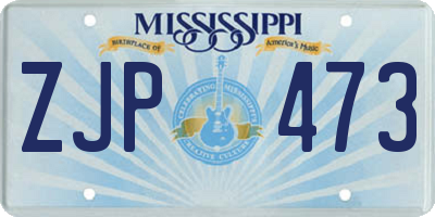 MS license plate ZJP473