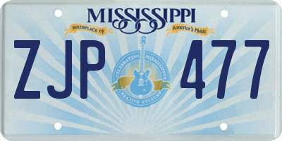 MS license plate ZJP477