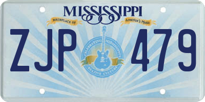 MS license plate ZJP479