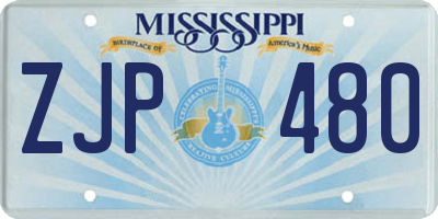 MS license plate ZJP480