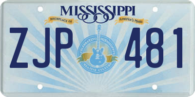 MS license plate ZJP481