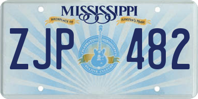 MS license plate ZJP482