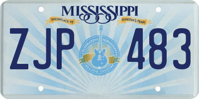 MS license plate ZJP483